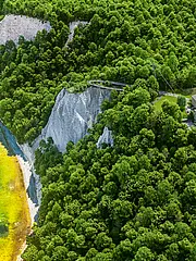 Bild - Luftaufnahme des Königsstuhls mit dem Buchenwald und dem Meer